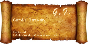 Geréb István névjegykártya